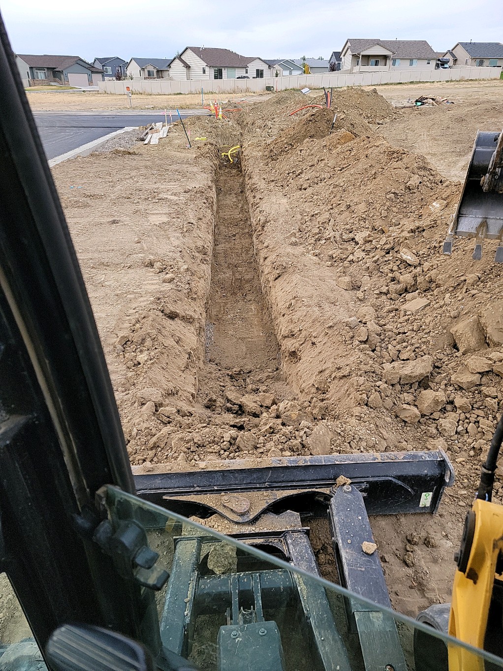 Fiber optic cables being installed